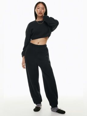 Aritzia TNA Cozy Fleece Black Mega Sweatpants